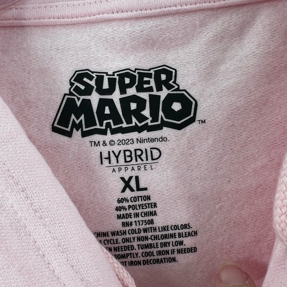 HYBRID APPAREL NINTENDO OFFICIAL LICENSED SUPER MARIO PRINCESS PEACH HOODIE XL. - Picture 6 of 10
